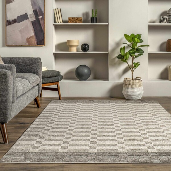 Marlina Transitional Geometric Area Rug 5ft X 8ft